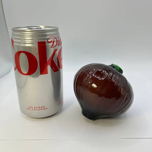 Blown Glass Red Onion Life Size Green Stem Unique Beautiful - Picture 3 of 10